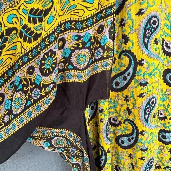 Free People Magic Dance Border Kimono Rare Yellow/Black - Picture 4 of 6